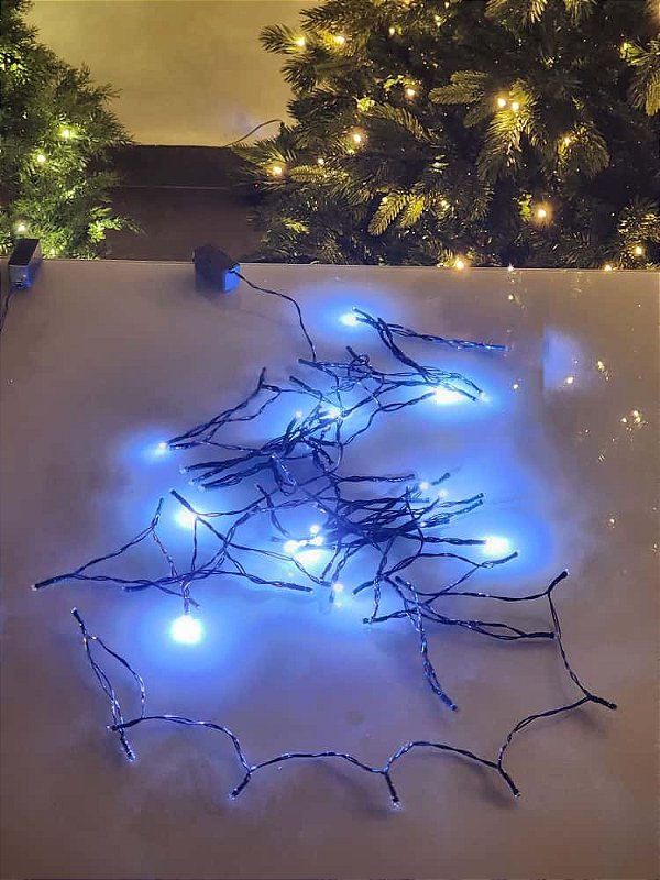 PISCA STROBO ESTRELINHA 80 LEDS 10 METROS BRANCO FRIO BIVOLT USO INTERNO E EXTERNO