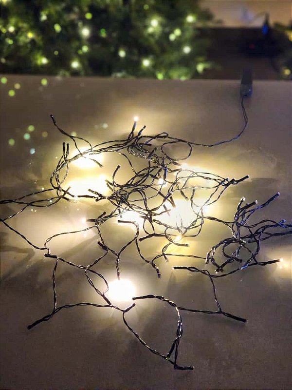 PISCA STROBO ESTRELINHA 80 LEDS 10 METROS WARM BIVOLT USO INTERNO E EXTERNO