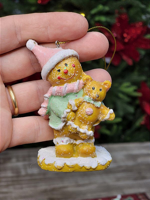 PENDENTE BONECO GINGERBREAD EM RESINA