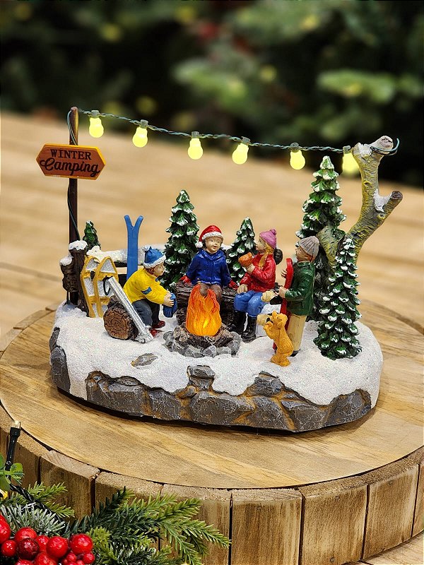 CENÁRIO VILA NATALINA PERSONAGENS NA FOGUEIRA