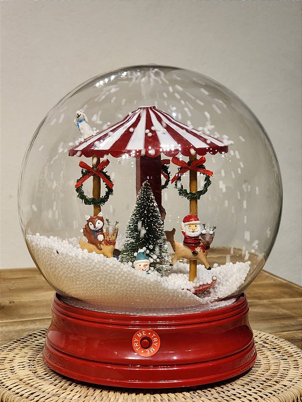GLOBO DE NATAL COM MOVIMENTO E SOM 23CM