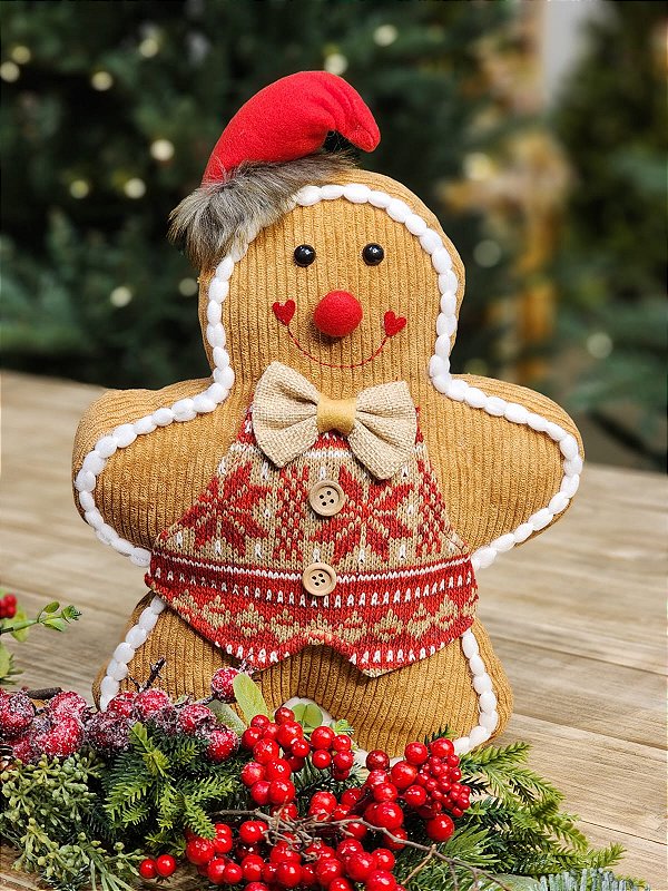 BONECO GINGERBREAD EM PÉ - 30CM