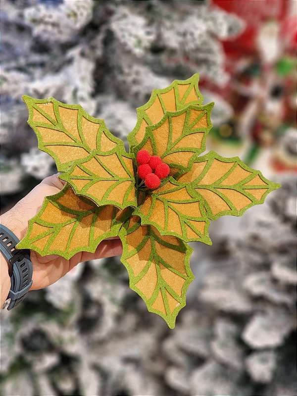 FLOR BICO DE PAPAGAIO VERDE E NUDE 26CM