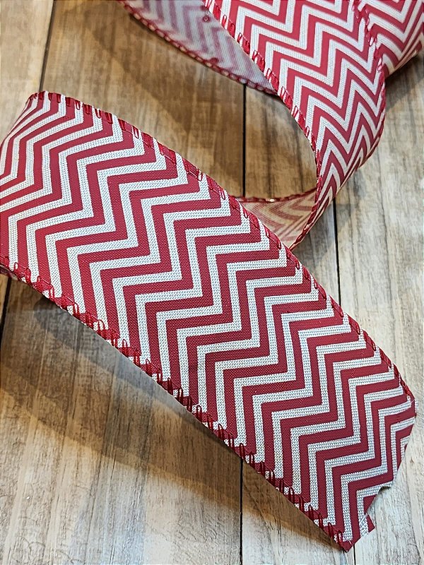 FITA ARAMADA NATURAL E VERMELHO