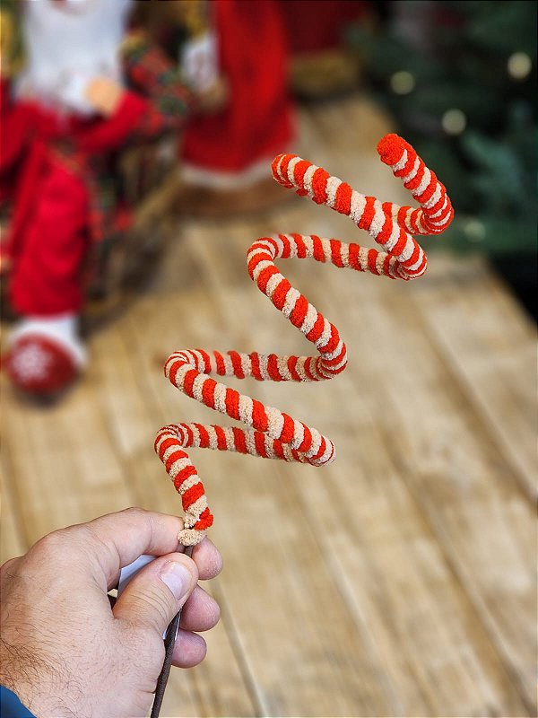 GALHO CANDY CANNE VERMELHO E BEGE 90CM