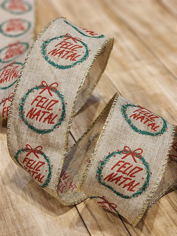FITA ARAMADA FELIZ NATAL PALHA