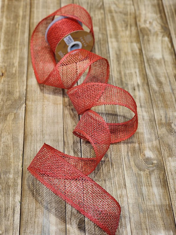 FITA TELA RUSTICA VERMELHA