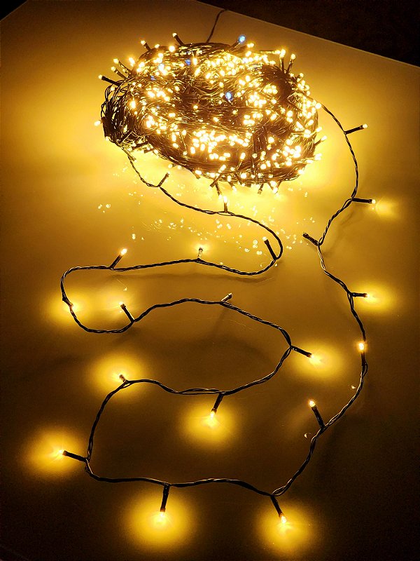 PISCA STROBO 1000 LEDS 100 METROS WARM COM STROBO BRANCO FRIO USO INTERNO E EXTERNO BIVOLT