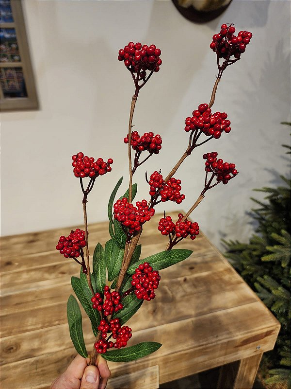 GALHO BERRY VERMELHO LUMINA 80CM
