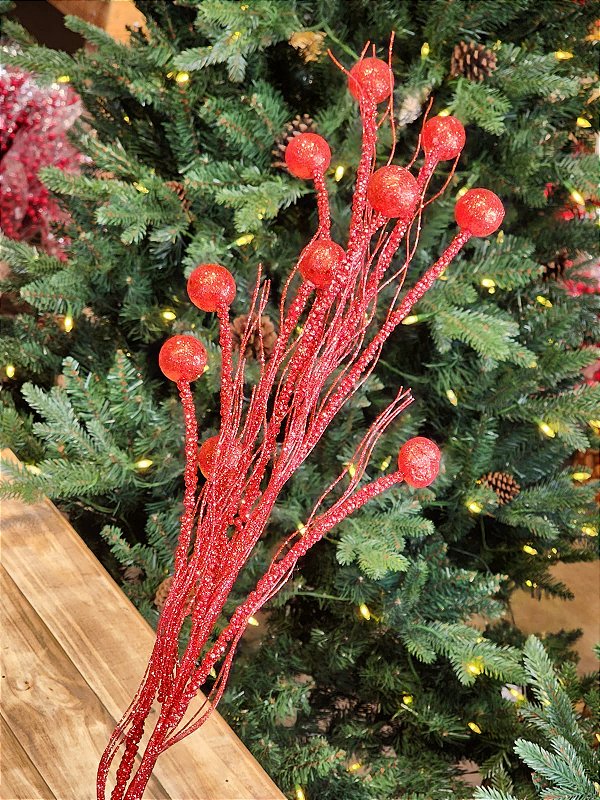 GALHO DECORATIVO VERMELHO - 96CM