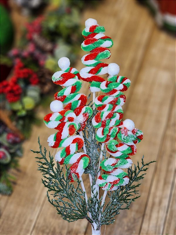 GALHO CANDY COM FOLHAS - 58CM