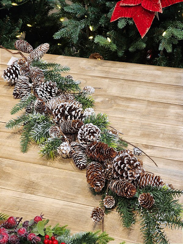 FESTÃO ARAMADO RÚSTICO COM PINHA 1,10CM