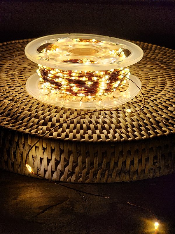 PISCA FIO DE FADA 1000 LEDS 100 METROS WARM COM FUNÇÕES BIVOLT