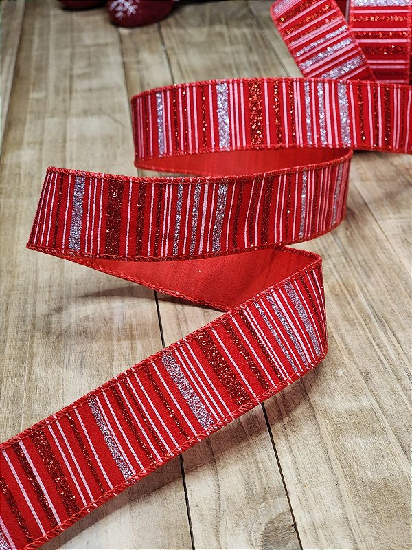 FITA ARAMADA DECORADA VERMELHA