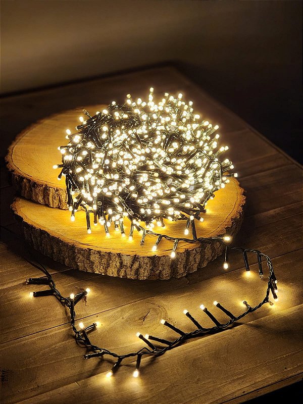 PISCA 900 LEDS 20 METROS WARM COM STROBO WARM BIVOLT USO INTERNO E EXTERNO