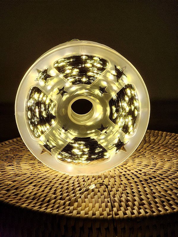 PISCA FIO DE FADA 2000 LEDS 200 METROS WARM FIO VERDE COM FUNÇÕES BIVOLT