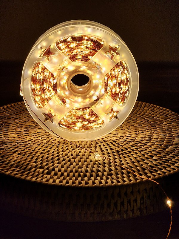 PISCA FIO DE FADA 2000 LEDS 200 METROS WARM  FIO COBRE COM FUNÇÕES - BIVOLT