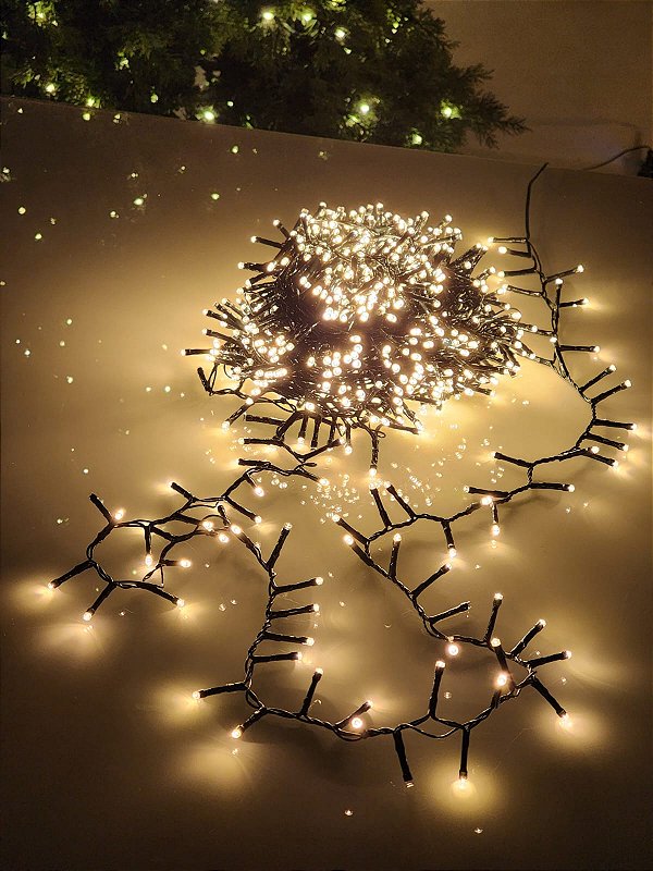PISCA FESTÃO SUPER STROBO 1000 LEDS 20 METROS WARM BIVOLT