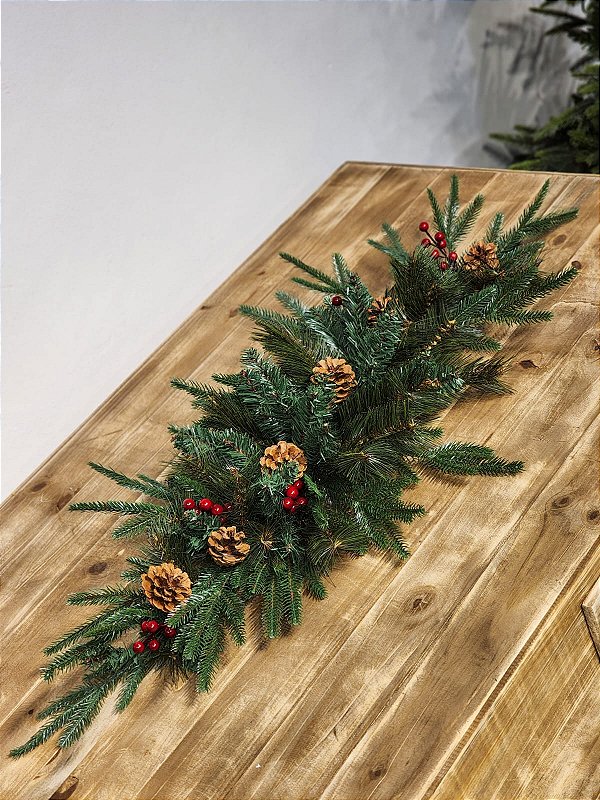 FESTÃO ARAMADO CENTRO DE MESA DECORADO VERDE 90CM