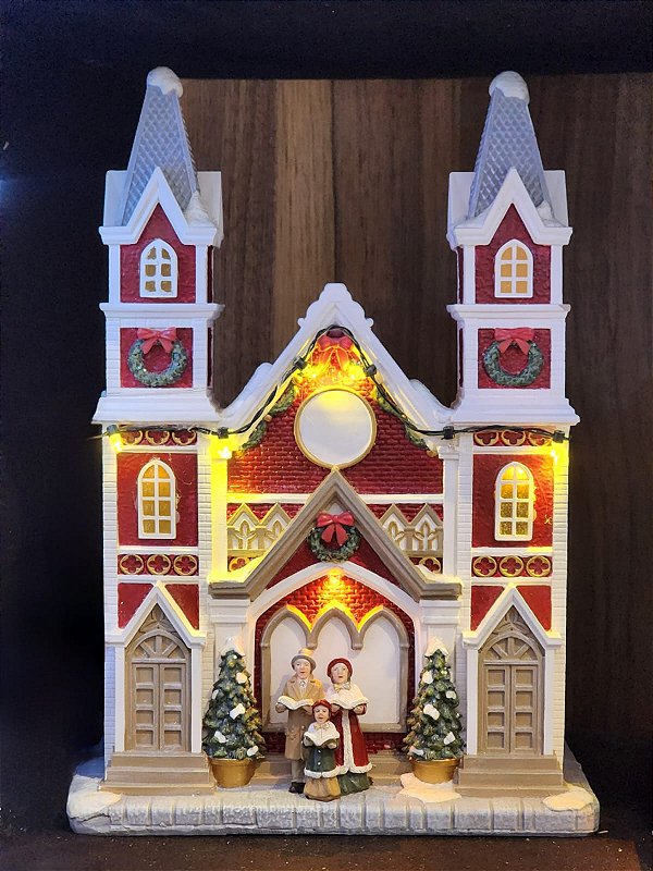 CENÁRIO VILA NATALINA IGREJA COM LUZ