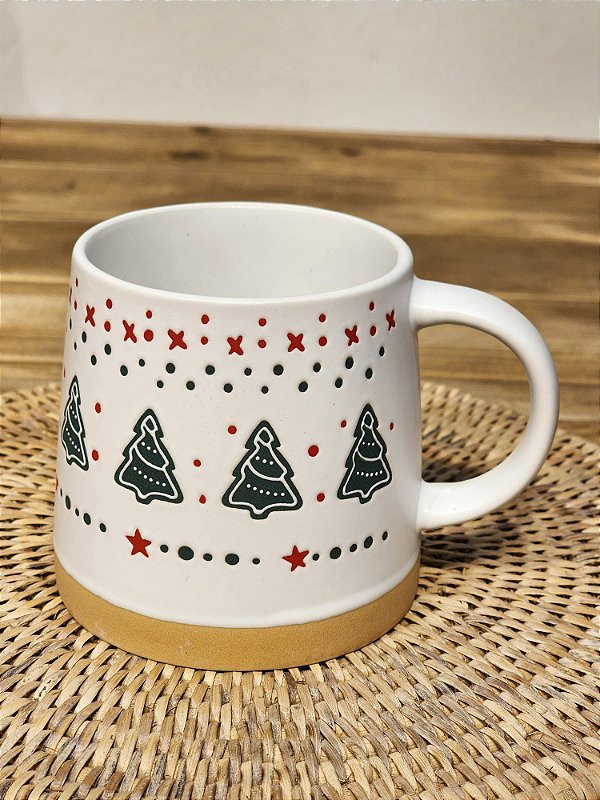 CANECA NATALINA ÁRVORES 400ML