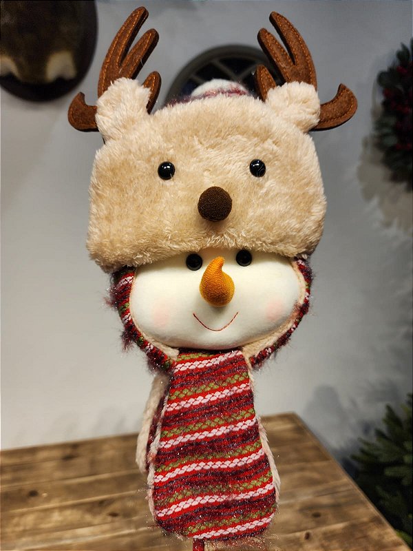 CABEÇA BONECO DE NEVE RENA 60CM