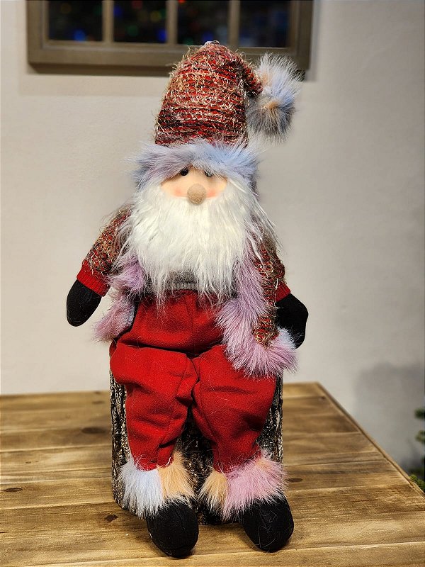BONECO PAPAI NOEL SENTADO ROMÃ 51CM
