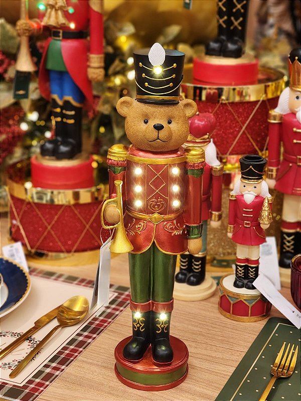 SOLDADO URSO QUEBRA NOZES COM LED 39CM - PRÉ VENDA 2026