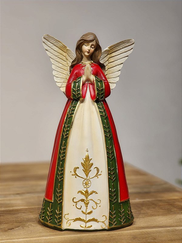 ANJA EM VERMELHO LUXO EM RESINA 30CM