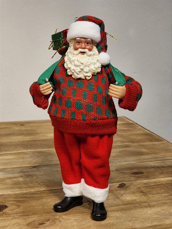 PAPAI NOEL COM SUETER - COLECIONÁVEL - 28CM