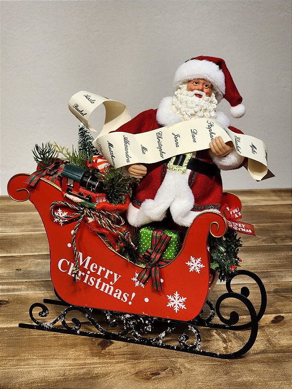 PAPAI NOEL NO TRENO - COLECIONÁVEL - 32,5CM