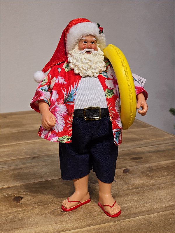 PAPAI NOEL COM BOIA - COLECIONÁVEL - 27,5CM