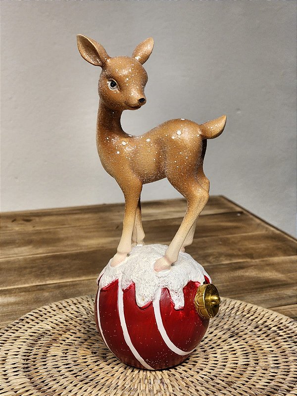 BAMBI EM CIMA DA BOLA EM RESINA 23,5CM