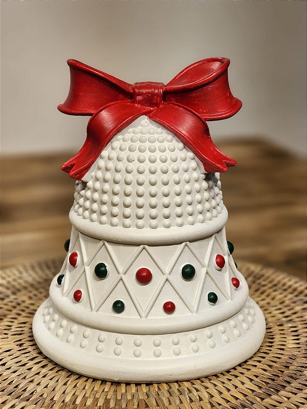 SINO DECORATIVO BRANCO E VERMELHO EM RESINA 15,5CM