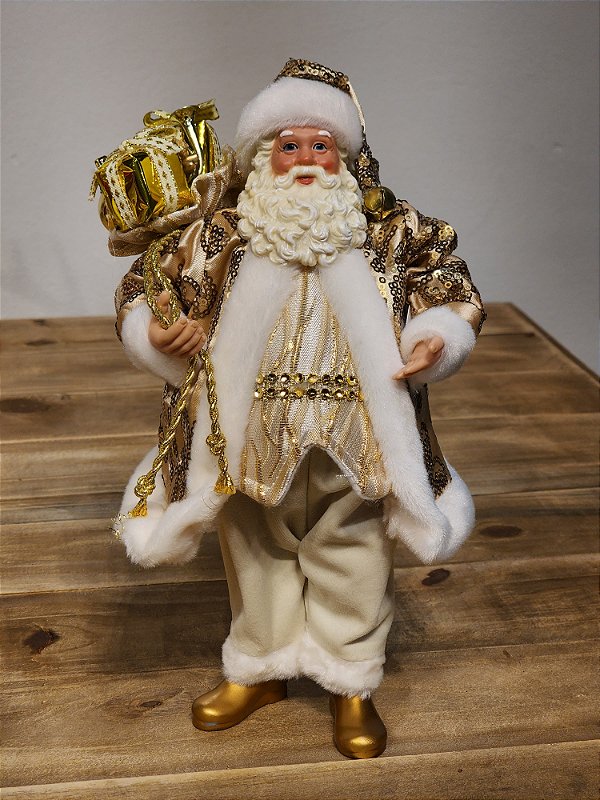 PAPAI NOEL COM PRESENTES - COLECIONÁVEL - 28CM