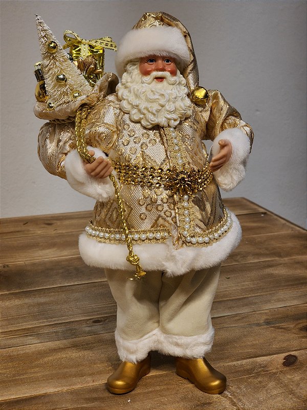 PAPAI NOEL COM PRESENTES - COLECIONÁVEL - 28CM