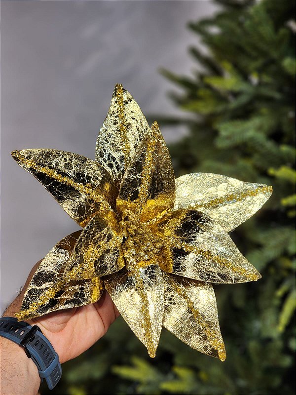 FLOR BICO DE PAPAGAIO DOURADO 29CM