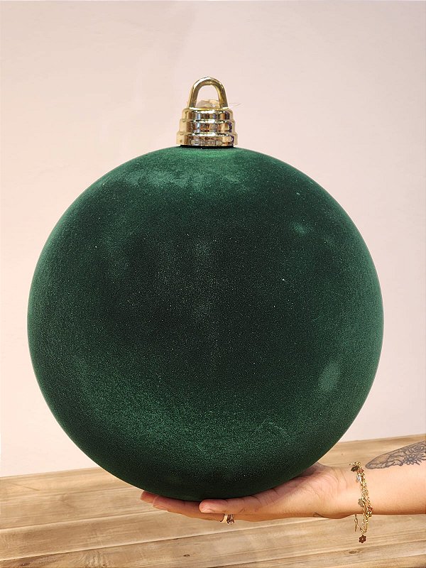 BOLA AVELUDADA VERDE 30CM