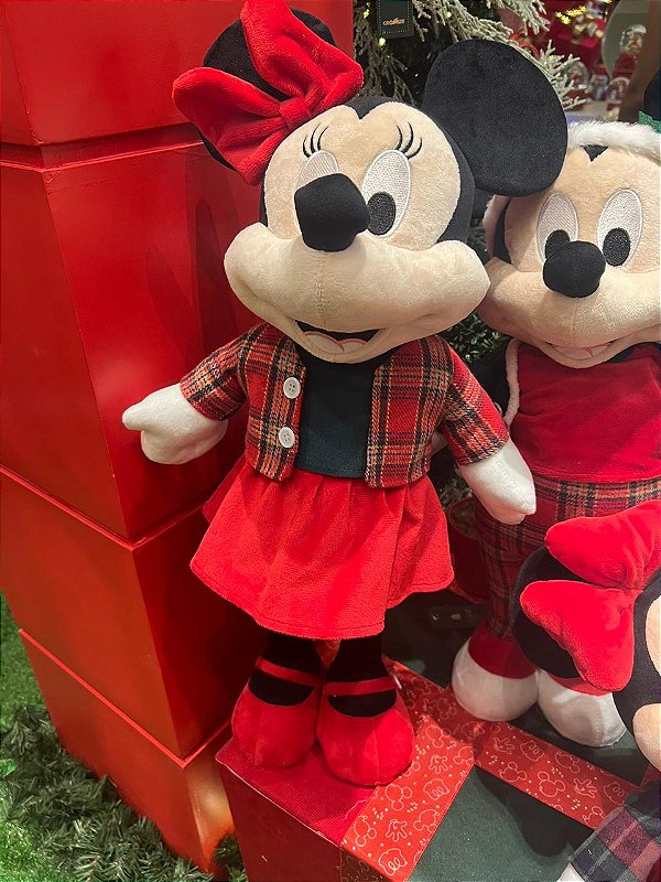 MINNIE EM PÉ XADREZ 60CM