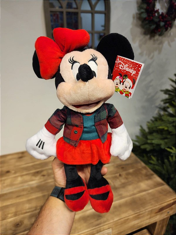 MINNIE PELUCIA XADREZ 32CM