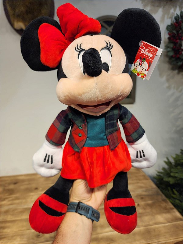 MINNIE PELUCIA XADREZ 50CM