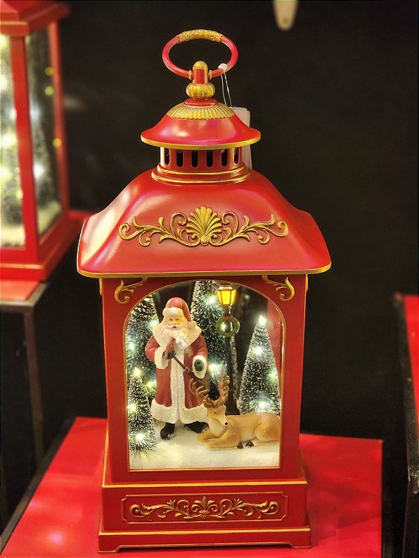 LANTERNA CENÁRIO NOEL COM LED 40CM