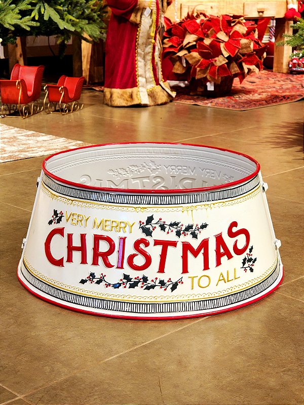 SAIA RIGIDA PARA ÁRVORE DE NATAL EM METAL MERRY CHRISTMAS 56,5CM