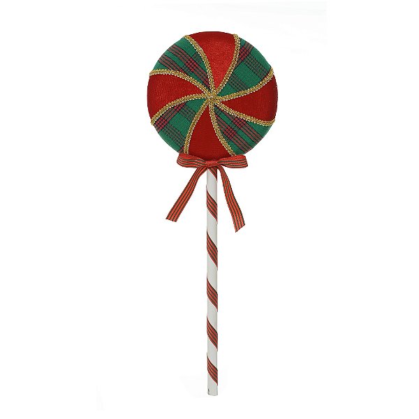PENDENTE DECORATIVO PIRULITO VERMELHO E VERDE 59CM