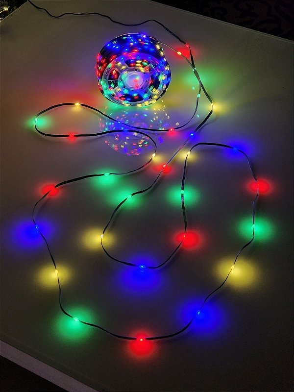 PISCA 1000 LEDS 100 METROS EMBORRACHADO FIO VERDE COM FUNÇÕES COLORIDO BIVOLT USO EXTERNO