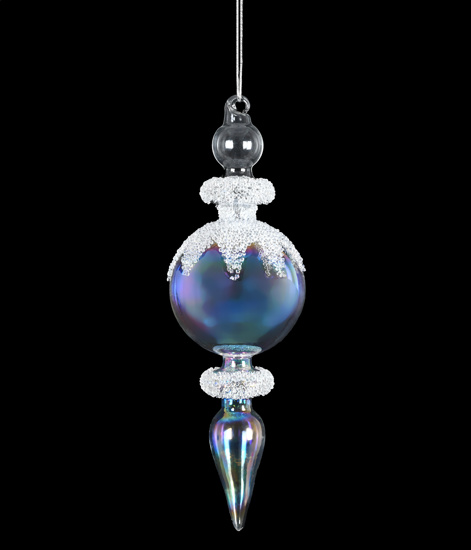 PENDENTE ORNAMENTO DE VIDRO IRIDESCENTE 22CM