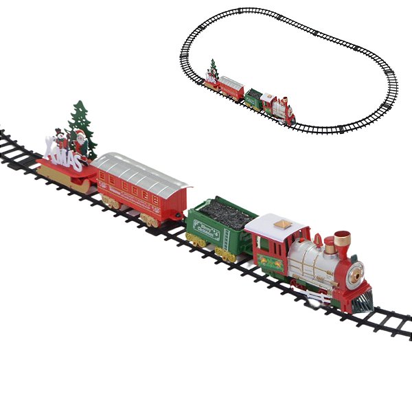 TREM ELÉTRICO A PILHA COM ÁRVORE