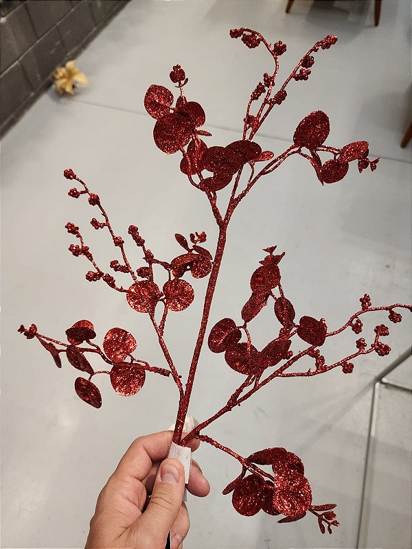 GALHO DECORATIVO VERMELHO 78CM