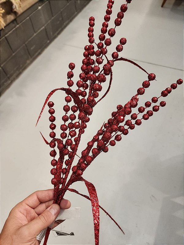 GALHO DECORATIVO VERMELHO 78CM