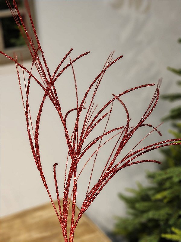 GALHO DECORATIVO VERMELHO 78CM